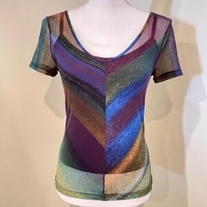 1990s Vivienne Tam Ombre Sheer Mesh Top & Under Camisole, 2 pieces
